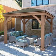 Shade Gazebo, Small Pergola, Wooden Gazebo, Patio Deck Designs, Backyard Seating, Backyard Gazebo, Wooden Pergola, Backyard Pergola, Aluminum Roof