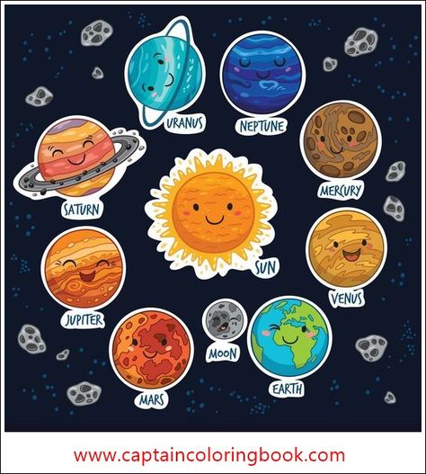 Planet Cutouts Solar System Projects For Kids, Solar System For Kids, Tata Surya, Solar System Art, Planet Vector, Solar System Projects, Solar System Crafts, Solar System Planets, Space Party