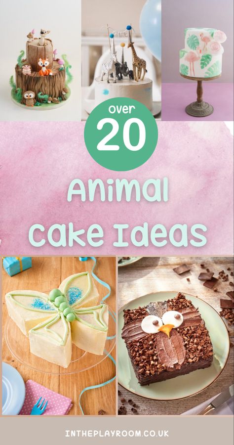 So many beautiful animal cake ideas for kids birthday cakes, great for a jungle themed birthday party or zoo animal themed party or make a cake with your childs favourite animal on top Animal Birthday Cakes For Kids, Animal Shaped Cakes, Elephant Cake Ideas, Zoo Theme Birthday Cake, Fun Cakes For Kids, Animal Cakes For Kids, Animal Cake Ideas, Jungle Themed Birthday Party, Animal Birthday Cake