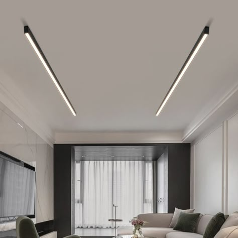 Ceiling Light Bar, Simple Balcony, Dining Room Sofa, Ceiling Lamps Living Room, Linear Light, Balcony Bedroom, Wall Living Room, Strip Led, Ceiling Light Design