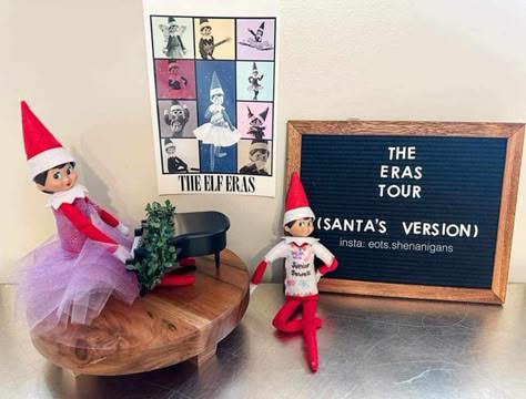 Taylor Swift Inspired Elf on the Shelf Ideas Fun Taylor Swift, Elf Ideas Easy, Mario And Princess Peach, Elf Magic, Awesome Elf On The Shelf Ideas, Taylor Swift Inspired, Elf Activities, Xmas Elf, Elf Antics