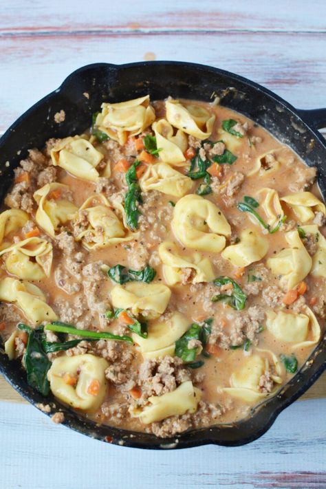 Creamy Turkey Tortellini Soup Recipe Turkey Tortellini Soup, Turkey Tortellini, Cheese Tortellini Soup, Ground Turkey Soup, Creamy Tortellini Soup, Chicken Tortellini Soup, Spinach Tortellini, Turkey Soup Recipe, Chicken Tortellini