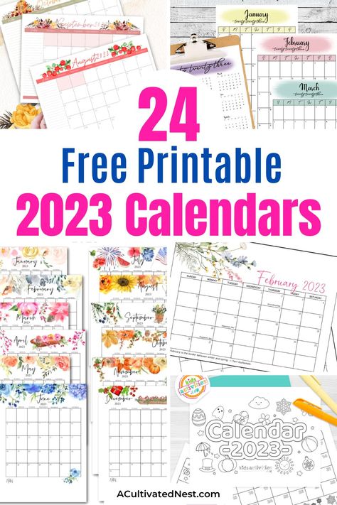 24 Free Printable 2023 Calendars- If you're excited for the new year, then you should print out a new calendar to record all your plans and dreams! These free printable 2023 calendars have plenty of space for everything you hope to do in 2023! | free calendar printable, wall calendar printables, desk calendar printables, #freePrintable #printables #calendars #2023Calendars #ACultivatedNest Volunteer Ideas, Small Desk Calendar, Desk Calendar Template, Printable Yearly Calendar, Budget Calendar, Mini Desk Calendar, Flip Calendar, Starting Fresh, Mouse Crafts