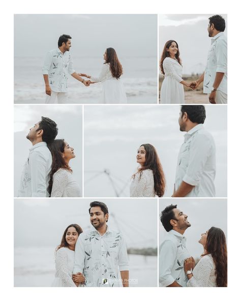 Beach Side Pre Wedding Shoot, Prewedding Beach Photography, Pre Wedding Poses Outdoor, Beach Pre Wedding Shoot, Prewedding Pose, Pre Wedding Photoshoot Beach, Pre Wedding Photoshoot Props, Collage Pics, Pre Engagement