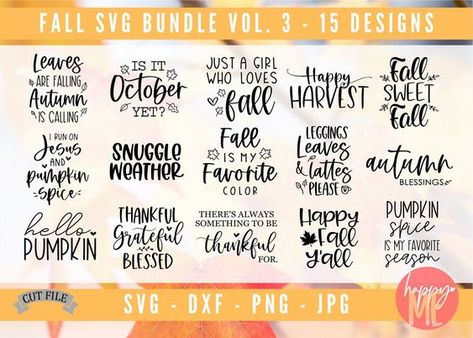 Fall Bundle SVG, Autumn Bundle SVG, Fall Quote SVG, Thanksgiving Svg, Fall Svg File, Fall Sign Bundle Svg, Autumn Svg, Thanksgiving Bundle - Etsy Halloween fonts #halloweenfonts fonts #fonts font #font 2.1071 Fall Quote, Fall Rock, Fall Words, Thanksgiving Signs, Svg Bundles, Autumn Svg, Svg Thanksgiving, Cricut Tips, Happy October