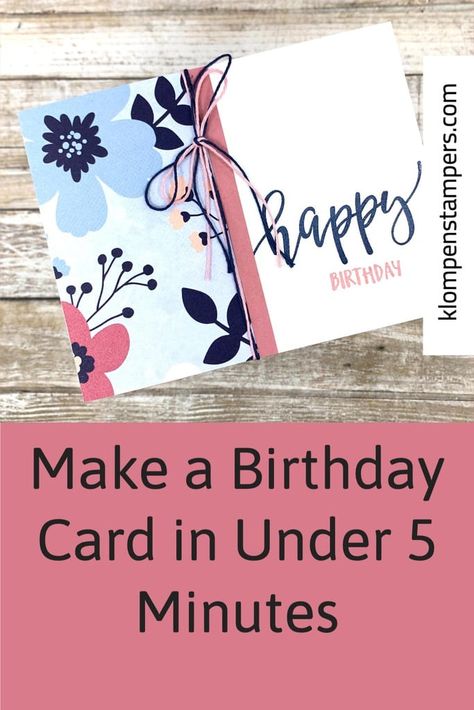 Easy Birthday Cards, Easy Birthday Cards Diy, Make A Birthday Card, Paper Flower Wreath, Jackie Bolhuis, Designer Paper Cards, Stampin Up Birthday Cards, Simple Birthday Cards, Homemade Birthday Cards