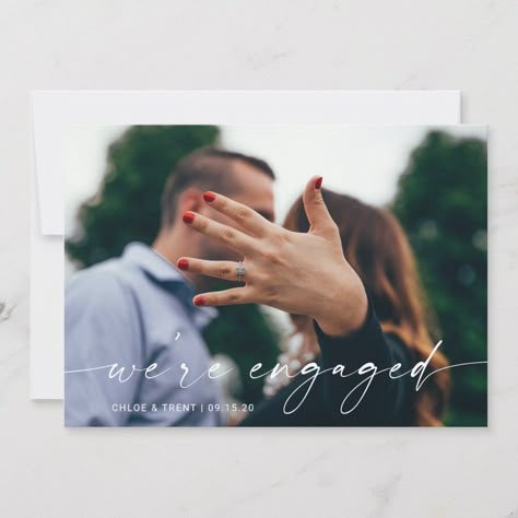 Engaged Photo Ideas, Engagement Photo List, Fall Engagement Pics, Funny Engagement Announcement, Creative Engagement Announcement, Engagement Announcement Cards, Engament Photos, Engagement Announcements, Engagement Announcement Photos