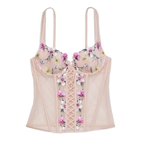 Victoria’s Secret Floral Embroidered Pink Corset Top Medium Nwt Victorias Secret Dream Angels Spring Floral Embroidered Lace Corset Bra Top Brand New With Tags! Retails For $120 And Sold Out! Size M / Med / Medium Gorgeous Dream Angels Corset Bustier In Spring Bouquet Floral Pattern! Color Is Pink Fizz Questions? Leave A Comment Below! Marla Singer, Lace Corset Top, Pink Corset, Lingerie Catalog, Corset Bra, Unlined Bra, Victoria Secret Lingerie, Red Tank Tops, Tank Top Bras