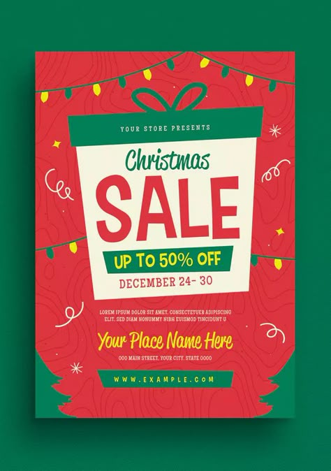 Holiday Christmas Sale Flyer Template AI, PSD Holiday Sale Poster, Boxing Day Sale Design, Christmas Sale Design, Christmas Promotion Design, Christmas Email Design, Christmas Social Media Posts, Christmas Sale Poster, Christmas Email, Christmas Ads