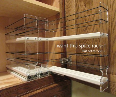 Hackers Help: Suggestions for a Pull-Out Spice Rack - IKEA Hackers Pullout Spice Rack, Kitchen Design Program, Pull Out Spice Rack, Cabinet Spice Rack, Kitchen Ikea, Kitchen Spice Racks, Small Kitchen Storage, Spice Racks, Spice Cabinet