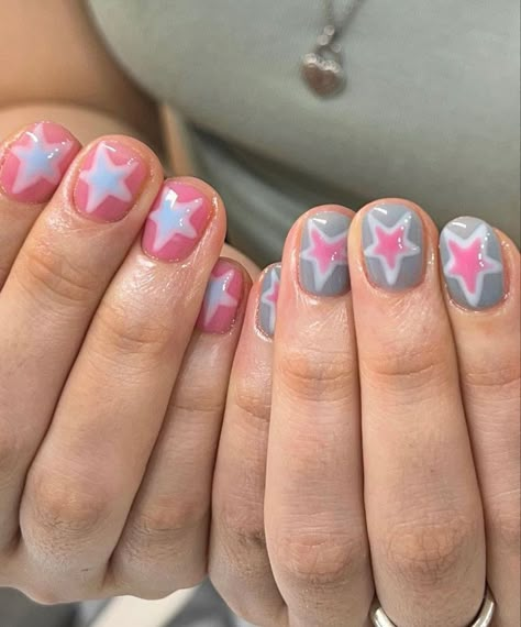 Hippie Nails, Pretty Gel Nails, Really Cute Nails, Cute Gel Nails, Soft Nails, Star Nails, Minimalist Nails, Fire Nails, Dream Nails