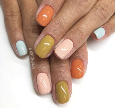 Multi Colour Acrylic Nails, Multi Colour Nails, Multi Colored Nails, Multicoloured Nails, Abby Johnson, Multicolored Nails, Fall Gel Nails, Disney Nails, Nails 2023