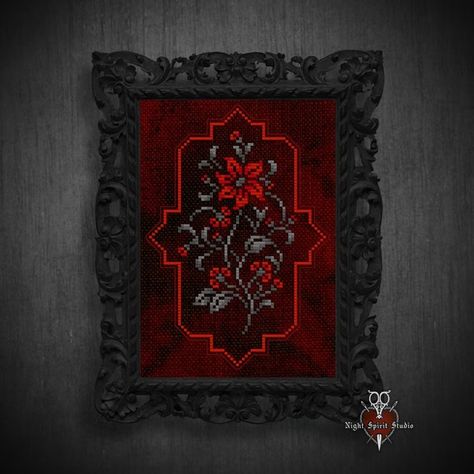 Flowers From the Vampires Boudoir Gothic Cross Stitch Pattern Dracula Vampire Cross Stitch Goth Victorian Cross Stitch Digital PDF - Etsy Polska Gothic Cross Stitch, Victorian Cross Stitch, Vampire Dracula, Unique Cross Stitch, Goth Victorian, Gothic Cross, Gothic Crosses, Victorian Gothic, Gothic Art