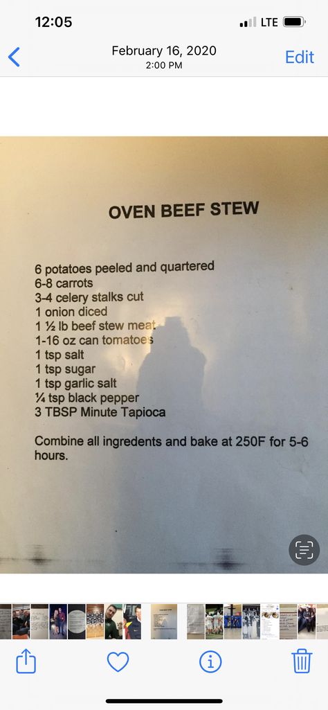 5 Hour Beef Stew With Tapioca, Oven Beef Stew With Tapioca, Beef Stew With Tapioca, Oven Beef Stew, Tapioca Recipes, Baklava Recipe, Beef And Potatoes, Beef Stew Meat, Stew Meat