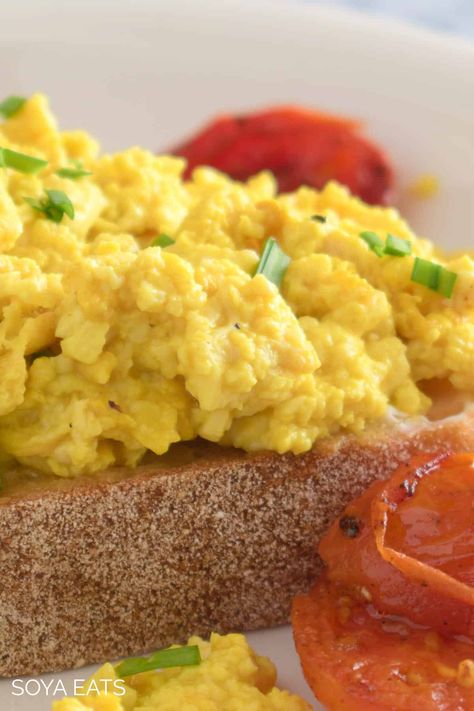 Scrambled Silken Tofu | Soya Eats Silken Tofu Recipes, Protein Rich Breakfast, Tofu Recipe, Silken Tofu, Tofu Scramble, Sandwiches For Lunch, Gluten Free Dairy Free Recipes, Yummy Chicken Recipes, Tofu Recipes