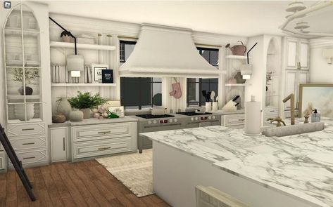 bloxburg small house layouts Bloxburg Kitchen Farmhouse, Kitchen Interior Bloxburg, Bloxburg Interior Kitchen, Bloxburg Farmhouse Interior Ideas, Fancy Bloxburg Kitchen, House Layouts 3 Story, House Layouts 3 Bedroom, Bloxburg House Inside, Bloxburg Farmhouse Kitchen