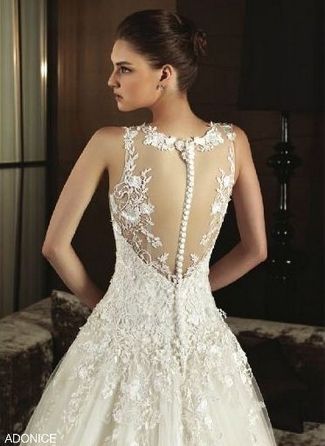 21 Portrait & Illusion Back Wedding Dresses & Gowns | Confetti Daydreams - From the Intuzuri Bridal Collection, the ivory ”Adonice” illusion lace back wedding gown with rear button-up feature ♥ #Portrait #Illusion #Back #Wedding #Dresses #Gowns Wedding Dress Back Detail, Vika Levina, Wedding Dress Back, Lace Back Wedding Dress, Illusion Neckline Wedding Dress, Sweetheart Bridal Gown, Queen Anne Neckline, Vintage Lace Weddings, 2015 Wedding Dresses