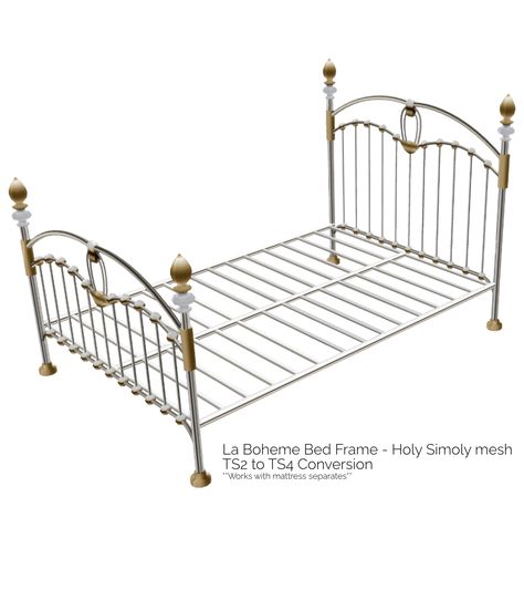 La Boheme Bed Frame | ScoobySnax – A Sims 4 Fan Site Sims 4 Metal Bed Frame, Sims 4 Cc Metal Bed Frame, Sims 4 Cc Bedframes, Sims 4 Bed Frame, Sims 4 Bed Frames Cc, Sims 4 Cc Single Bed, Sims 4 Cc Bed Frame, Bed Sims 4 Cc, Circle Bed