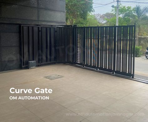 sliding gate, smart gate Automatic Sliding Gates Driveways, Building Gate Design, Turning Sliding Gate, Sliding Gate Motor, Goa Villa, Automatic Gate Opener, Tor Design, Automatic Sliding Gate, Sliding Gates