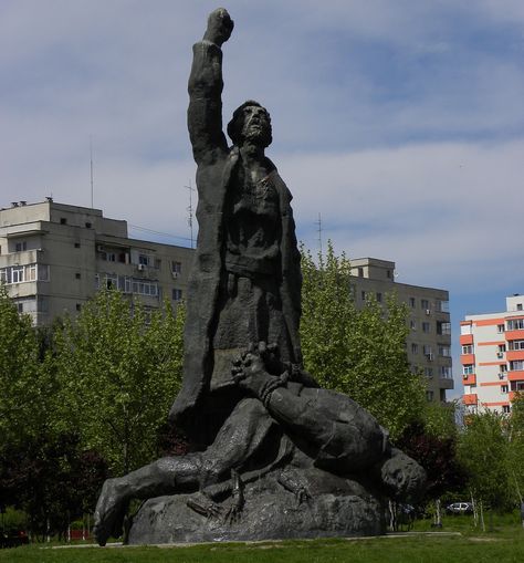 Romania. 1907 Romanian Peasant's Revolt monument at the Park of Flowers" in Bucharest. The revolt took place between 21 February and 5 April 1907. It started in northern Moldavia and, after three weeks in which it was localized in that area, it quickly spread, reaching Wallachia, including as far as Oltenia. The main cause was discontent of the peasants about the inequity of land ownership, which was in the hands of just a few large landowners. Land Ownership, 21 February, Back In The Ussr, The Park, Statue Of Liberty, Romania, Monument, Maine, Statue