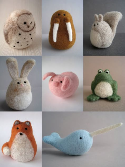 All Things Lovely: Wooly Wooly Wool Felting Animals, Diy Laine, Tovad Ull, Needle Felting Diy, Wool Needle Felting, Wool Animals, Felt Wool, Needle Felting Projects, Wool Projects