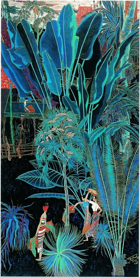 Jungle Painting, Jungle Illustration, Jungle Art, Tableau Art, Tropical Art, Ethereal Art, Plant Art, Chinese Art, Art Sketchbook