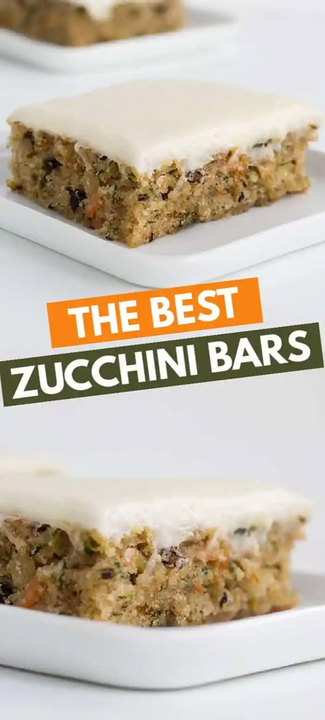 Zucchini Treats, Zucchini Dessert, Zucchini Desserts, Zucchini Bars, Moist Spice Cake, Dessert Crepes, Best Zucchini Recipes, Zucchini Recipes Dessert, Best Zucchini