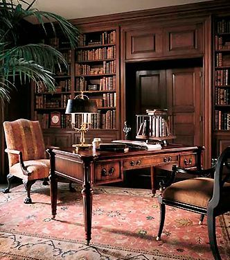 Old English Manor Library, Victorian Study, Victorian Office, Law Office Design, Home Office Library, Home Office Table, Stately Homes, Home Library Design, Studio Living