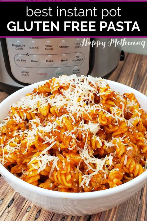 Gf Dinner Recipes, Gluten Free Pasta Recipe, Pasta With Meat, Gluten Free Instant Pot Recipes, Free Noodles, Gluten Free Instant Pot, Gf Dinner, Pasta With Meat Sauce, Gluten Free Dinner Easy