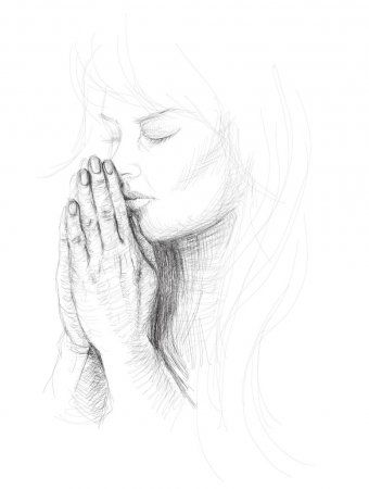 Praying Woman, Woman Praying, Faith Art, Vector Sketch, Hand Sketch, Woman Drawing, Sketches Easy, Art Painting Acrylic, Vector Stock