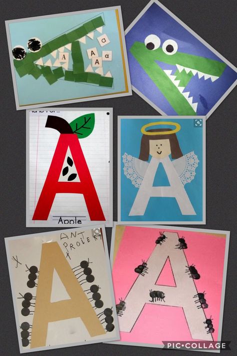 Letter Aa Crafts For Preschool, A Letter Craft Preschool, The Letter A Preschool Activities, Prek Letter A Craft, A Arts And Crafts Letter, Letter A Crafts For Two Year Olds, Letter A Projects For Preschool, Activity Of Letter A, A Letter Activity For Preschool