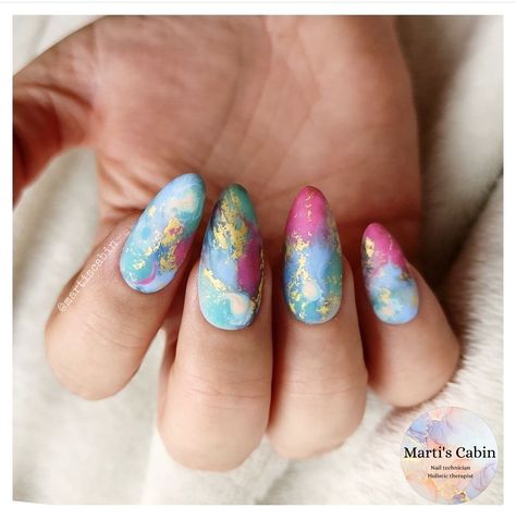 Bright Marble Nails, Spring Marble Nails, Spring Abstract Nails, Aesthetic Long Nails, Colorful Marble Nails, Marble Gel Nails, Marbled Nails, Nails 23, Nails Abstract