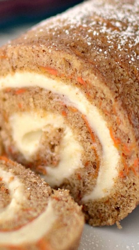 Carrot Roll, Rum Pudding, Carrot Cake Roll, Rollie Pollie, Bakers Delight, Baking Breads, Carrot Spice Cake, Cake Cooking, Cake Rolls