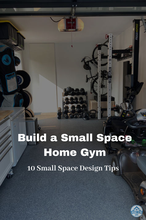 No space to spare in your mini home gym? No problem! Check out our guide to get the most out of your small workout spot. Half Garage Gym Ideas, Garage Gym Ideas Layout, Home Gym Small Space, Half Garage Gym, Home Gyms Ideas Garage, Small Home Gym Design, Garage Gym Design, Small Home Gyms, Mini Home Gym