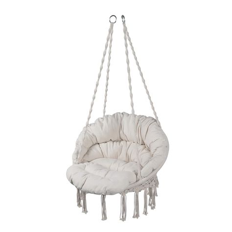 【Comfortable and durable】This stylish hammock chair is comfortable and durable. It can withstand a maximum weight of 330 pounds. You can quickly and easily hang the macrame hanging chair in many different places. Easy and convenient to mount and tear down from hanging point. 【Chair Size】The hanging chair size is approximately 31.5 X 23.6 X 55 inches. and it is big enough to have enough space to relax and stretch and enjoy full relaxation, something that other chairs can't do. 【Sturdy chair】Handmade cotton is hand-woven on a sturdy frame to enhance its robustness to ensure they are not torn or damaged. Plus arched backrest, combined with stylish and practical features, to provide you with beautiful Comfortable Macrame Swing. 【Portable design】Portable hammock relocates almost anywhere, Sets- Outdoor Hanging Chair, Rope Hammock Chair, Outdoor Hammock Chair, Macrame Hanging Chair, Macrame Swing, Rope Hammock, Hanging Chair Outdoor, Hanging Hammock Chair, Hanging Hammock