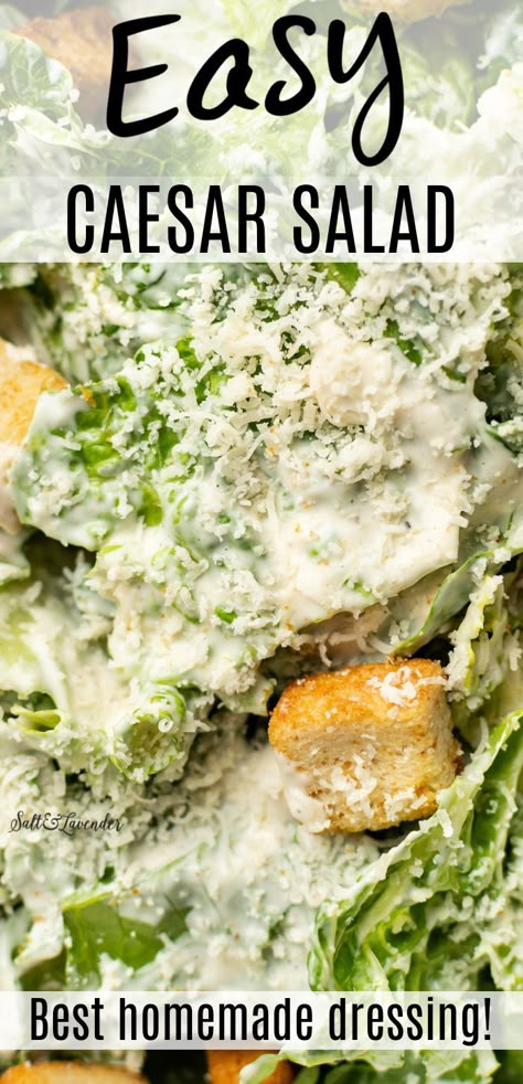 This is hands down the best Caesar salad recipe you'll try! The homemade Caesar dressing is truly addictive and ready in just 10 minutes. Easy Ceasar Salad, Homemade Ceasar Salad, Easy Caesar Dressing Recipe, Easy Caesar Salad Dressing, Homemade Caesar Salad, Ceasar Dressing, Caesar Salad Dressing Recipe, Caesar Dressing Recipe, Homemade Caesar Salad Dressing