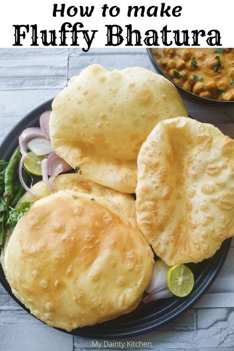 Bhature Recipe, Batura Recipe, Chole Bhature, Begun Bhaja Recipe, Chole Batura Recipe, Chhole Bhature Recipe, Bhakarwadi Recipe Video, Fluffy Indian Fry Bread, Bhatura Recipe