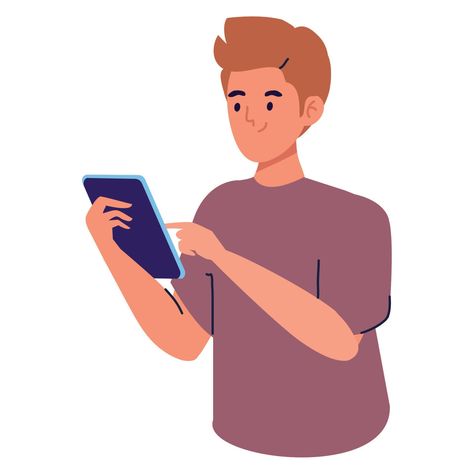 man using smartphone Cartoons Dp, Mobile Icon, Man Vector, System Design, Girly Drawings, Exotic Fish, Portfolio Inspiration, Ad Design, Inspiration Board