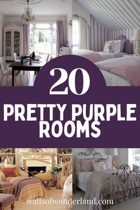 20 Rooms that will change your mind about decorating with purple! Lavender Bedroom Walls Inspiration, Lavender Haze Bedroom Ideas, Bedroom With Lavender Walls, Lavendar Bedrooms Boho, Lavendar Bedrooms Farmhouse, Lavender Bedroom Design, Lavender Guest Bedroom, Lavender Inspired Bedroom, Lilac And Black Bedroom