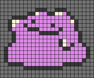 Alpha pattern #115215 | BraceletBook Ditto Pokemon, Pixel Art Animals, Pixel Art Pokemon, Pokemon Pocket, Easy Pixel Art, Pixel Art Templates, Pixel Drawing, Pixel Crochet, Pixel Art Grid