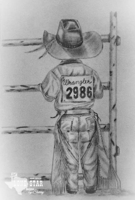 Rodeo Drawings Pencil, Drawing Ideas Easy Western, Cowboy Boot Drawing Reference, Cowboy Drawing Ideas, Western Art Sketches, Vaquero Drawing, Rodeo Drawings Easy, Western Sketches Pencil, Punchy Painting Ideas