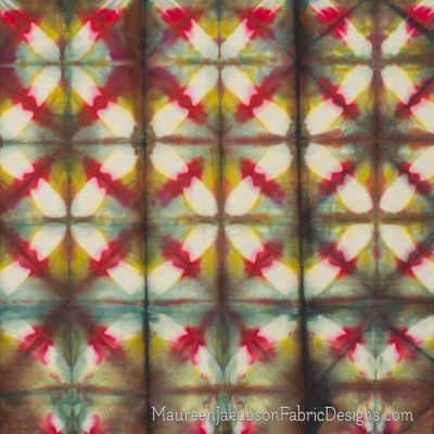 Multicolored Clamp Resist Shibori by Maureen Jakubson Clamp Dyeing, Shibori Textiles, Itajime Shibori, Shibori Diy, Diy Tie Dye Designs, Resist Dyeing, Textile Dyeing, Shibori Fabric, Shibori Pattern