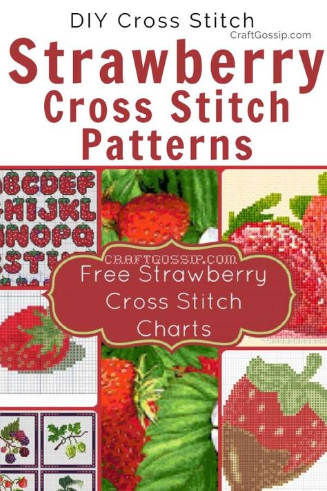 Free Strawberry Cross Stitch Patterns – Cross-Stitch Strawberry Cross Stitch, Strawberry Bush, Become Irresistible, Spring Cupcakes, Cross Stitch Fonts, Strawberry Garden, Cross Stitch Freebies, School Treats, Chocolate Dipped Strawberries