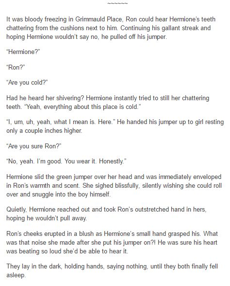 Ron and Hermione Romione Fanfiction, Romione Headcanon, Ron And Hermione Headcanon Shell Cottage, Hermione And Ron Headcannons, Ron And Hermione Headcanon, Ron And Hermione Fanfiction, Ron And Hermione Quotes, Romione Pregnant Fanart, Harmione Ship Headcanon