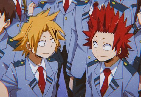 Kirishima And Denki, Kirishima Kaminari, Mha Screencaps, Bnha Screencaps, Ketchup And Mustard, Mha Screenshots, Denki Kaminari, Kirishima Eijirou, Manga Covers