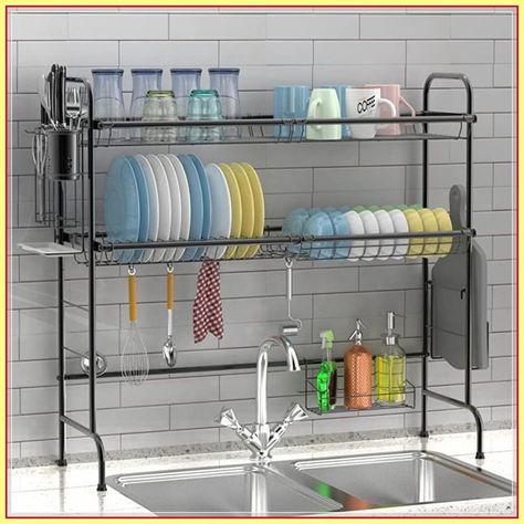 (paid link) Popular in Kitchen Tools & Products. Desain Pantry Dapur, Desain Pantry, Dish Drying Rack, Small Kitchen Decor, Diy Kitchen Storage, Kitchen Interior Design Modern, Kitchen Design Plans, Dish Rack, Kitchen Must Haves