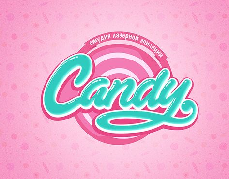 Candy Logo on Behance Candy Logo Design, Candy Shop Logo, Candy Font, Logo Candy, Candy Text, Candy Letters, Pop Logo, St Logo, Sweet Logo