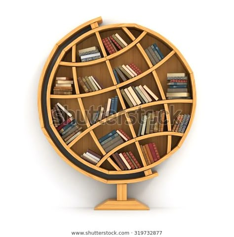 Find Concept Training Wooden Bookshelf Form Globe stock images in HD and millions of other royalty-free stock photos, illustrations and vectors in the Shutterstock collection. Thousands of new, high-quality pictures added every day. Creative Bookshelves, Wooden Bookshelf, Cool Bookshelves, Bookcase Design, Bookcase Decor, Home Library Design, Bookshelf Design, Bookshelves Diy, Library Design