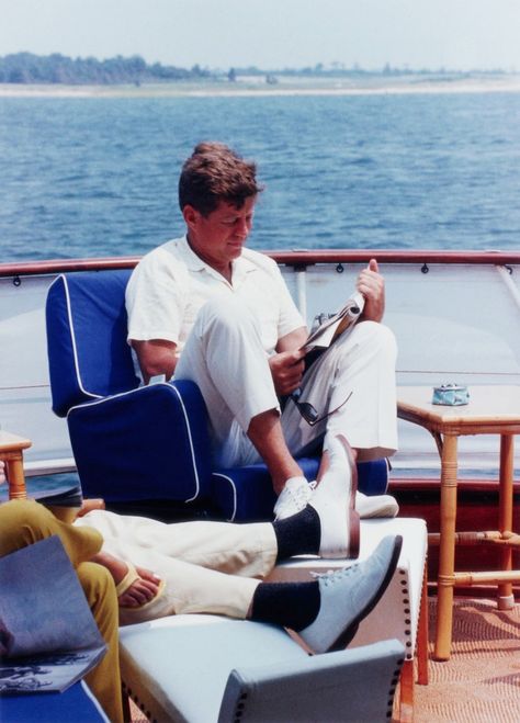 Aryton Senna, Jfk Jr, John Fitzgerald, Ray Ban Wayfarer, Paul Newman, American Presidents, Nautical Fashion, Power Couple, Brooks Brothers