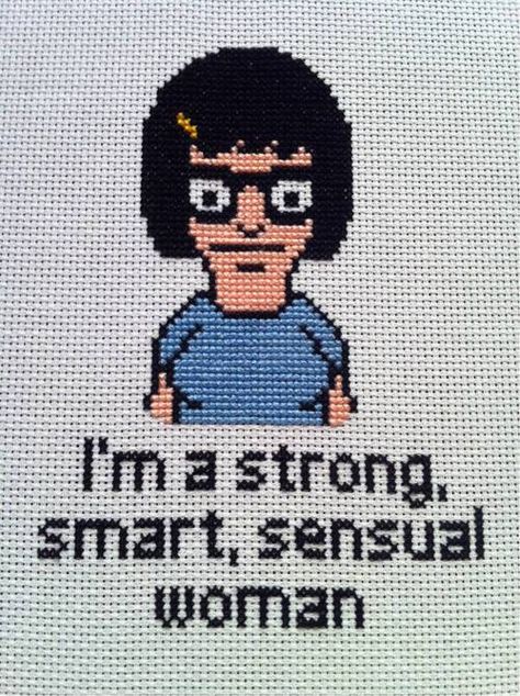 Tina Belcher, Tumbling, Brave, Cross Stitch, Not Found, Tumblr, Pattern